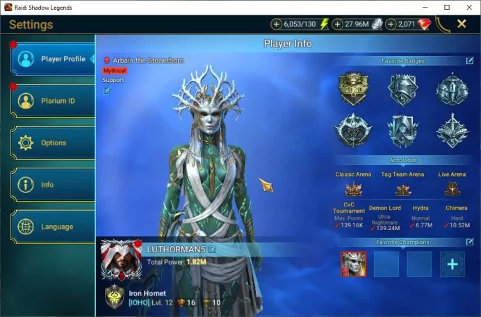 Lv63 1,8M Power|1 Mythic(Arbais)|39 Legend(Ninja,Duchess Lilitu,Alice,Xenomorph,McAngelo,Rathalos,Noldua,Etc)|Plarium(RSL1434)
