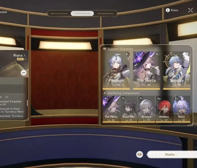 Asia|TL 68|11 Limited|[Phainon,The Herta,Archer]+Sign,Anaxa,Sunday,Castorice,Sparkle,Huohuo,Etc|MC Female|Take Mail|SS(HSR6710)