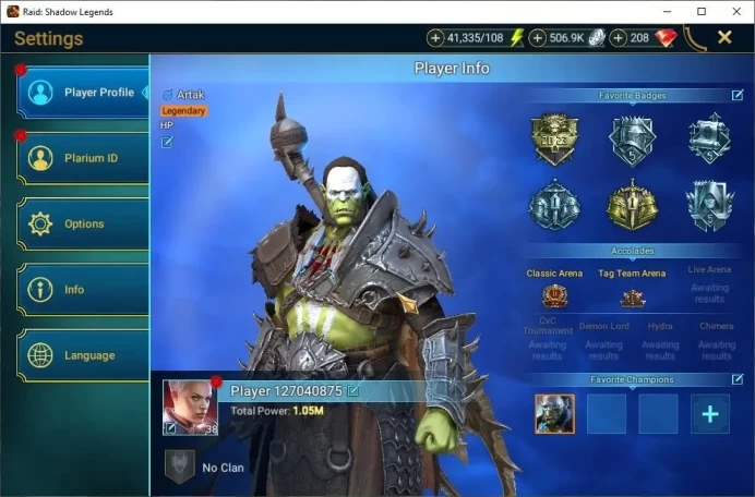 Lv38 1M Power|2 Mythic(Arne the White,Frolni)|18 Legendary(Wallmaster,Ninja,S Islin,Michinaki,Etc)|41K Energy|Plarium(RSL1416)