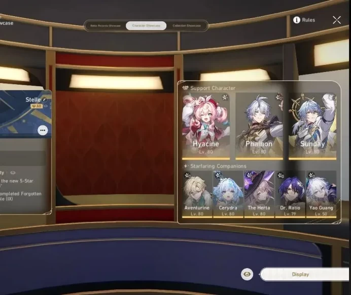 Asia|TL 70|Phainon PremTeam|14 Limited|[Phainon,Sunday,Hyacine E1,Cerydra,Archer]+Sign,Kafka,The Herta E1,Etc|MC Female(HSR6714)