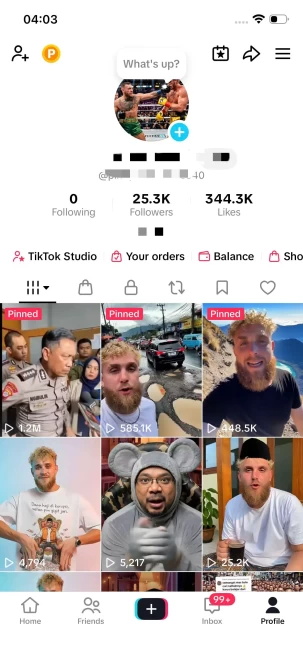 Highly Recommended/25K Real Followers+340K Real Likes/ Tiktok Shop For Creator/ Live Stream/ Full Access