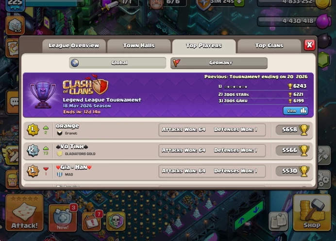 RAREST DE LOCAL (Germany) / Close to max th18/ 7 paid sceneries/ more than 30 skins/ 14 equips max