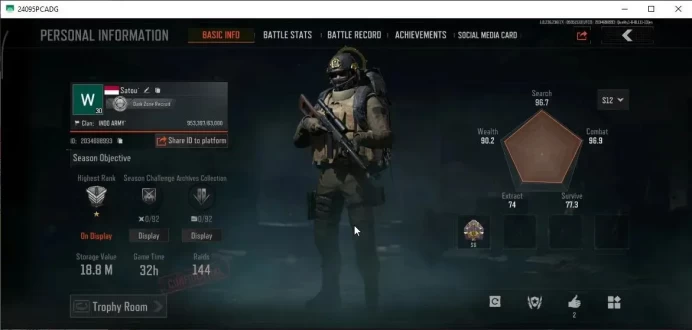MOBILE Lv30|SV 18,8M|CV 10,6M|SS Groza,GM AK12,Ceremonial M249,QS DP-12,B SKS, SS Deagle,Etc|CN OFF|Infinite(AB3076)