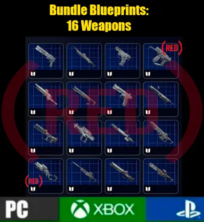 Bundle Blueprints: [16 weapons][Anvil/Venator/Bobcat/Tempest/Canto/Dolabra/Hullcracker etc]
