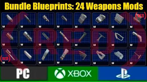 Bundle Blueprints: [24 Weapons Mods][Angled Grip/Compensator/Extended Medium/Light magazine/Shotgun]