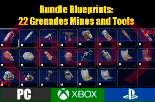 Big Bundle Blueprints:[70 Bps Weapons/Mods/Augments/Grenades/Mines/Tools]