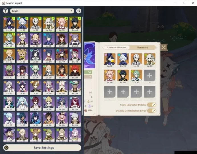 ASIA|AR 54|7 Limited+3(*5Weapon)|Furina+Sign,Linnea,Arlecch,Clorinde,Nahida,Kinich,Baizhu|MC Male|Low Explore Map|Check|(GI6174)