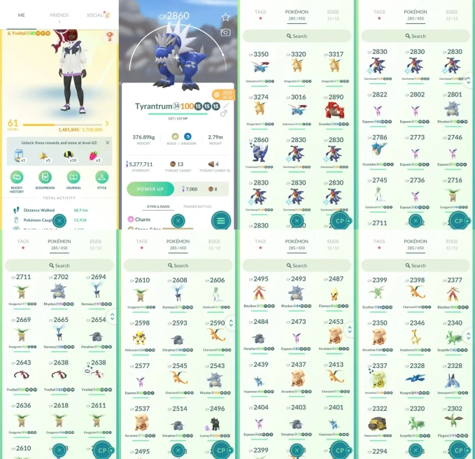 AC1474 -lv 61 Instinct | x5 3000CP | x121 2000CP | x12 Legendary | x13 SHUNDO | x63 shiny | x60 100IV | Shundo Tyrantrum Arcanine | 100IV x8 Gar