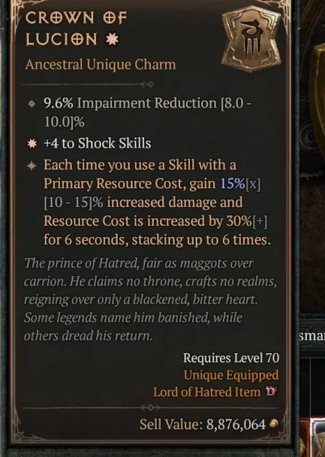 Charm Crown of Lucion G4 Shock Skil