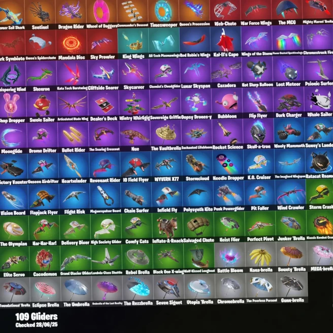 [PC] 112 Skins+Mae+The Imagined+Kor+Lennox Rose+Surf Witch+Nolan Chance+Carnage+Guggimon+Runway Racer+250 VB - PARENTAL CONTROL #LOT-137626