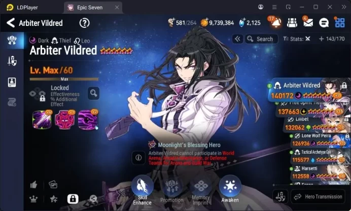 Global Unverif | 4ML | Vildred | Tieria | Lilibet | Wolf Peira | Archetype Coli | Stigma 22,3K | Rank.51 | Check SS | RA491B