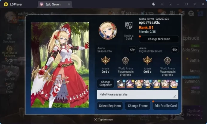 Global Unverif | 4ML | Vildred | Tieria | Lilibet | Wolf Peira | Archetype Coli | Stigma 22,3K | Rank.51 | Check SS | RA491B