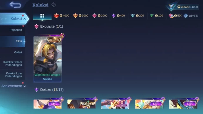 GLOBAL Hero 102 Skin 166 | CC Nata | Lunar Change | Dtamer Kimmy Masha | Seiya Badang | Epic Lance | Expert | Check ss ML1717B