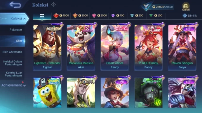 GLOBAL Hero 91 Skin 140 CC Nata | Epic Harley Lance GS | Dtamer Valir Estes | Spongebob | Expert | Check ss ML1749B