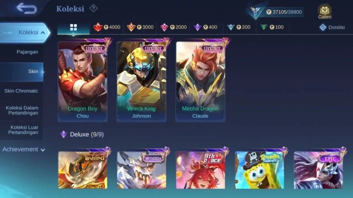 GLOBAL Hero 93 Skin 162 | Sanrio Floryn | Luckybox Chou Claude Johnson | Epic Leomord Lance | Expert | Check ss ML1753B