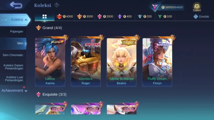 GLOBAL Hero 101 Skin 213 | Prime Beatrix | Luckybox Kimmy Eudora Uranus | Lunar Change | Renowned | Check ss ML1755B