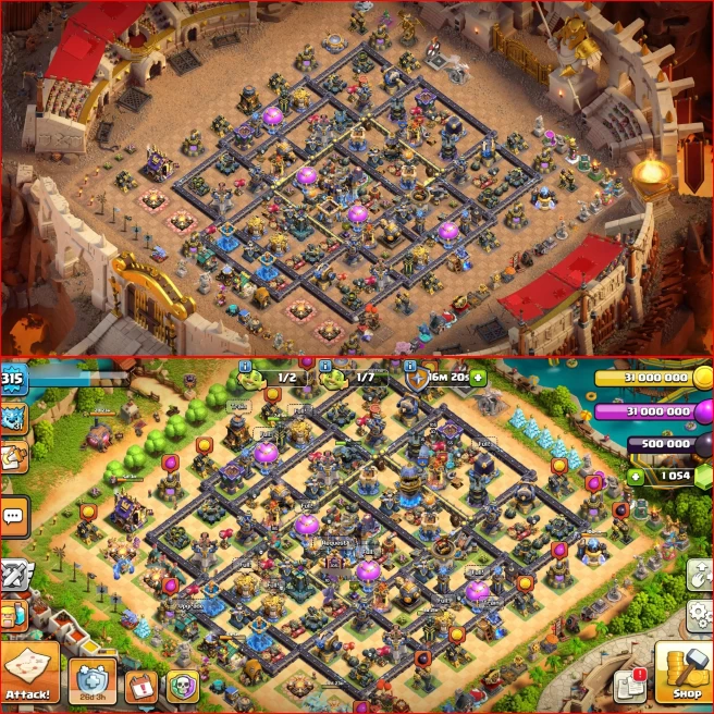 Th18 [ Level 315 ] All 5 Heroes Max [ 9 Rare Epic Max ] Nc Available, 5400 WAR STAR, ATB 5969, 18k LT, 27 Skin Hero, 275 Wall Max, Full Defenses