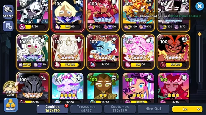 CRK459: Lv59- 4408k Powers - Castle 14 - 167/170 Cookie Witch 2 - Dark Cacao - 900 Crystal