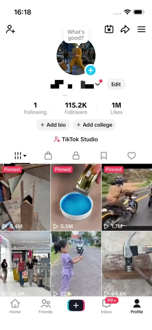 Instanly Delivery/Monetized 110K Real Followers+1M Real Likes Account/ Creator Rewards Program Activated/ Full Access