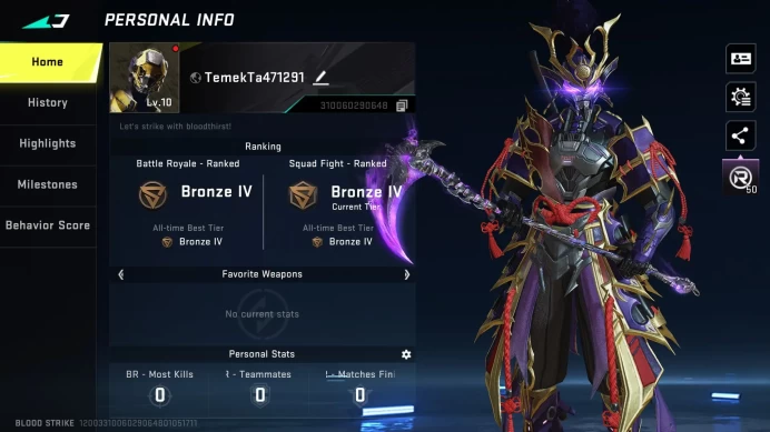 [ASIA] ETERNAL ZERO | ULTRA: Spear, Scythe | Katana Ronin | LEGEND: M4,M700,Nova,Ethan | Mobil Zero | CHANGE NAME ON | BS116B