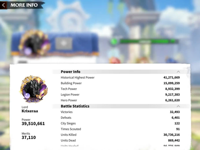 CODR304 | -S599 - POWER: 41M -  Near VIP 12 - 1 Fram 14M Power  - Max 1 heros ( Skogul )  Kuma 5111 - Lieh-Shan Yen 5221 - Falgrim 5111 - Forond