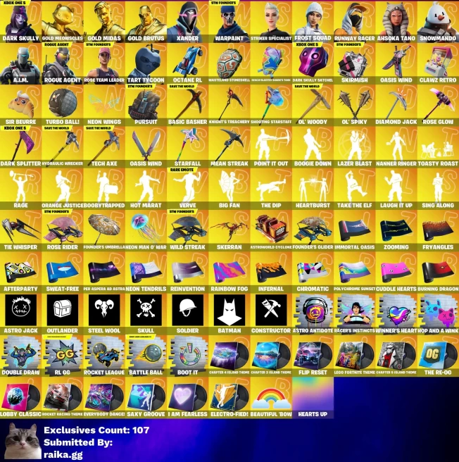 [3in1] / Instant • FN (All Platforms) • 222 skins • Dark Skully (Rarest skin) • OG STW • 3 gold skins • 16 cars • Take the Elf•Full Access•2Gift