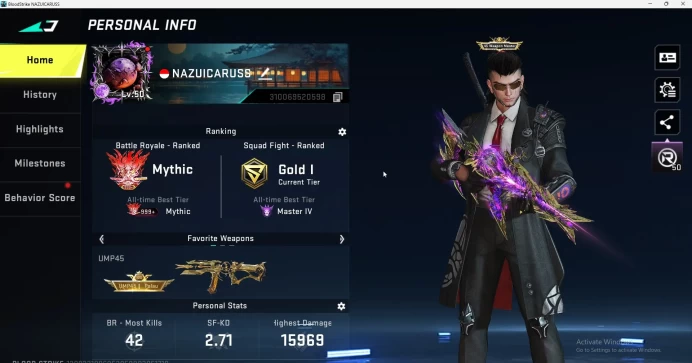 ASIA|5 Eternal Weapon|Eternal Chainflux|EVO Galil|U.Butterfly/DualBlades|Zero Kantor|U.Nova/Volt|Emote Duduk|BS418B