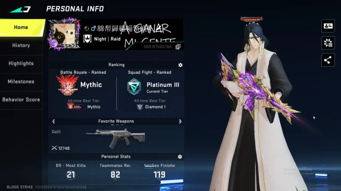 ASIA | Collab Ethan, Ultra Katya, Ultra Volt| Evo Galil, Eternal Spear, Ultra Inp-9, Limited Rpk, Ultra M82, Limited Mp7| BS461B