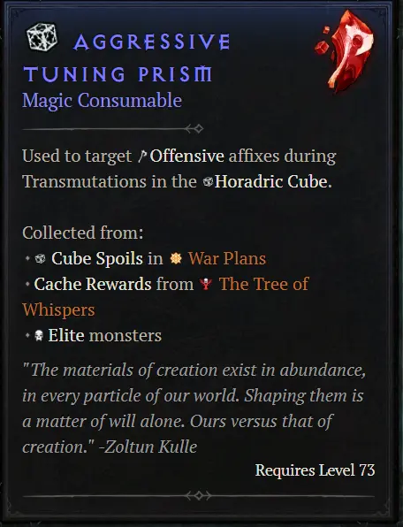 Aggressive Tuning Prism