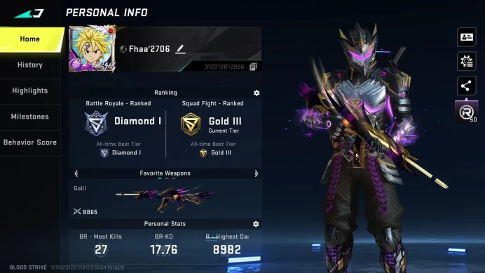 ASIA LVL 24 | COLLAB GALIL ELIZABETH, AK47 SACRED RHITTA | ULTRA ZERO NULLBLADE | DETAIL CEK SS | BS501B