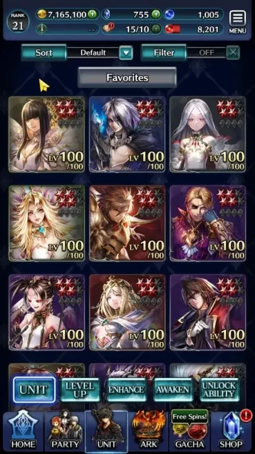 GLOBAL | Rank 21 | Top Tier Unit [AoG Yuda, Lonardo, SM sera, GH Adel] | 2 UR + 21 SSR Ark | Code Only(LC1221)