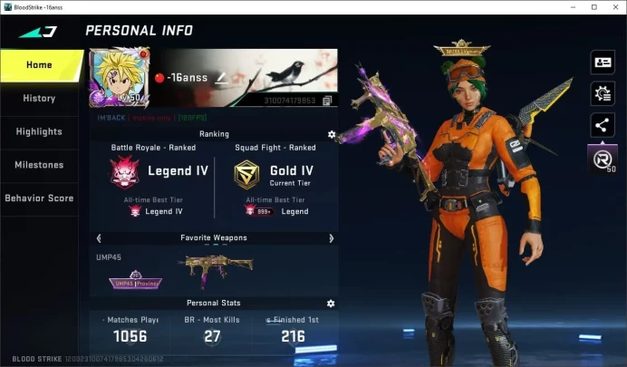 Asia | Lvl 50 | Legend | Collab AoT KAG6 & FAL | Collab SDS Kar98k & QBZ95 | 6 Ultra | Detail Cek SS BS545B