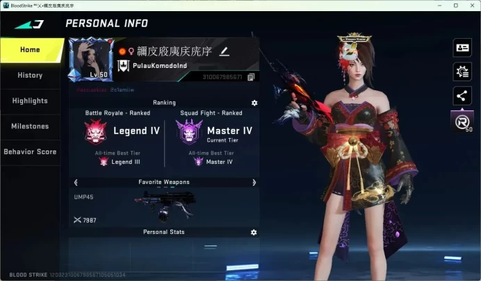 ASIA | 5 Collab Skins | 4 Limited Skins | 12 Legendary Skins |Collab Ethan-Byakuya Kuchiki | Collab Spike |CEK SS BS620B
