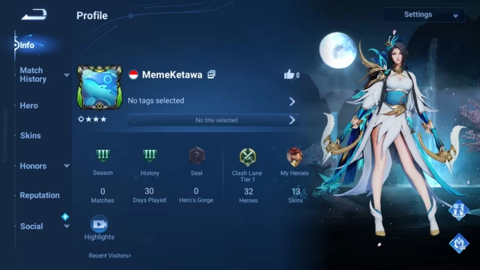 Global | Hero 32 | Skin 13 | Legend Consort Yu , Legend Lady Sun , Lom Guiguzi HOK015B