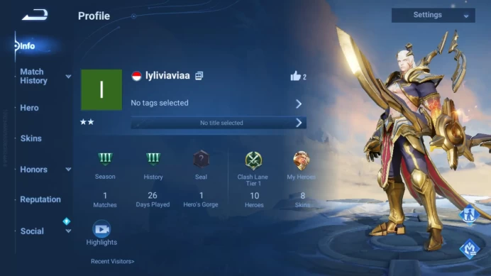 Global | Hero 10 | Skin 8 | Legend Lady Sun , Lom Guiguzi Detail Cek SS HOK018B