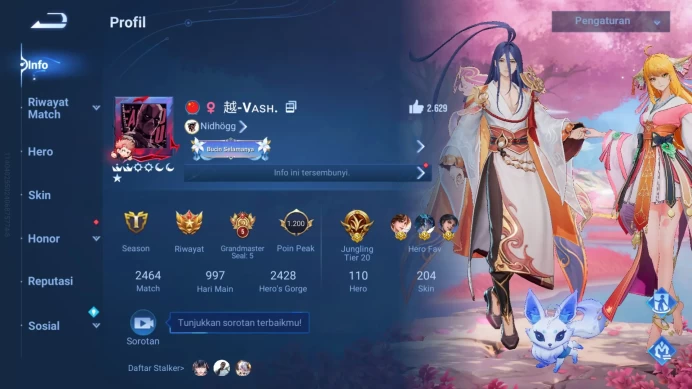 [GLOBAL] 110H | CRYSTAL HONOR | Legend Yao | Saintsaiya Dharma | KIC Luna | SXD Hou Yi | Limbo Milady | HOK032B