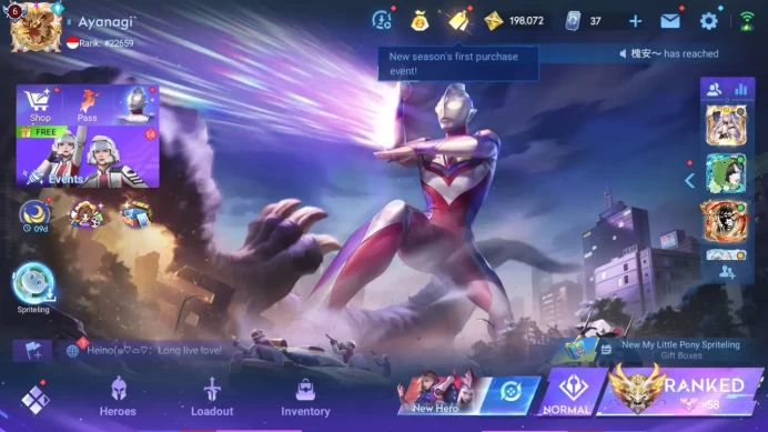 Hero 111|Skin 197|Blessed LiuBei|Seiya Mozi,Liang,Dharma|4 Limited|5 Legend|Limbo Biron|KIC Luna Etc. Check SS HOK105B
