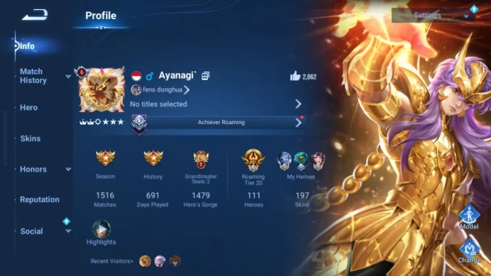 Hero 111|Skin 197|Blessed LiuBei|Seiya Mozi,Liang,Dharma|4 Limited|5 Legend|Limbo Biron|KIC Luna Etc. Check SS HOK105B