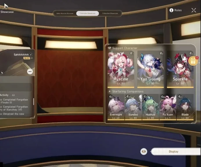 Asia|TL 63|12 Limited|Yao Guang+Sign,SW 999,Sunday,Evernight,Hyacine,Robin,Huohuo,Dante,Sparkle|Take Mail|Check SS(HSR6758)
