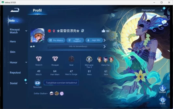 GLOBAL | HERO 81, SKIN 61 stellar liu bei, blessed mai, epic lubu, epic libei, check ss HOK142B