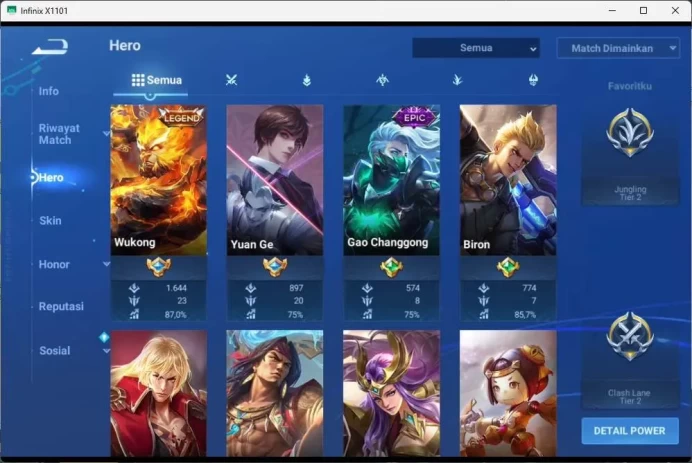 GLOBAL | hero 81, skin 75,blessed mai shiranui, 2206 guan yu, 2226 yin, KIC luna, legend lixin, legend lam, check SS HOK195B