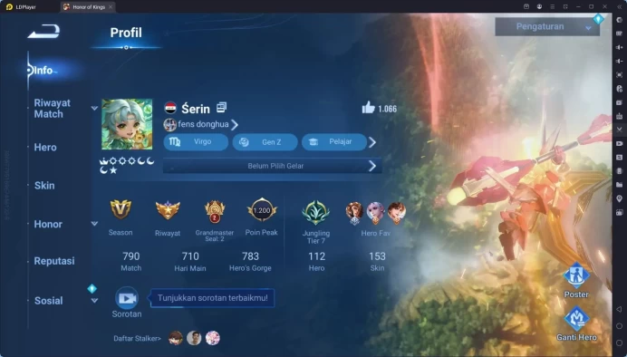 GLOBAL|HERO 112,SKIN 153,wukong Legend,LadySun Legend,Good Acc skin Event/Limited cek ss for more HOK208B
