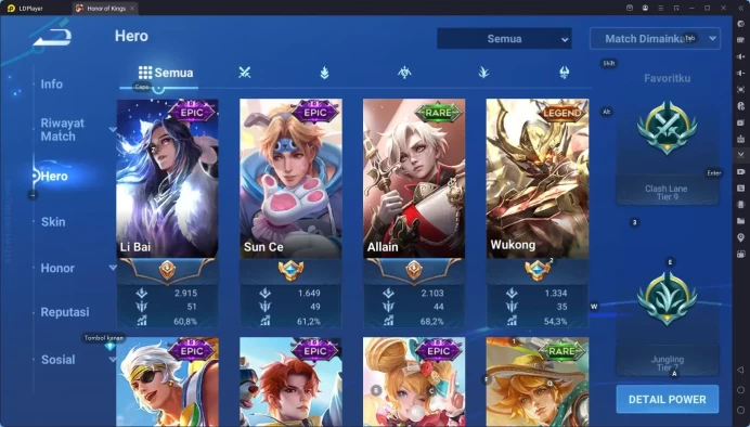 GLOBAL|HERO 112,SKIN 153,wukong Legend,LadySun Legend,Good Acc skin Event/Limited cek ss for more HOK208B
