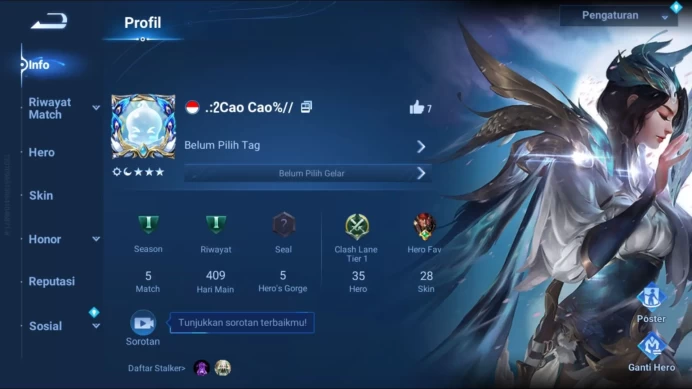 [GLOBAL] 35 Heroes & 28 Skins | Legend: Consurt and Lady sun, Ultra menki | Detail Cek SS HOK218B