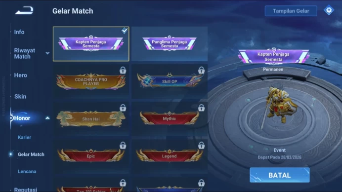 [GLOBAL] 109 Heroes & 102 Skins |2 lGD LADY SUN, SUNCE, LOM SHI, SXD HOU YI, Detail Cek SS HOK221B