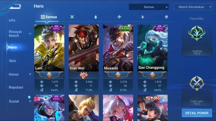 [GLOBAL] 72 Heroes & 77 Skins | Lyn Da Qiao, Hello Kitty Xiao Qiao, 3 WORLDY, And Many Skin Event/Limited, Detail Cek SS HOK223B