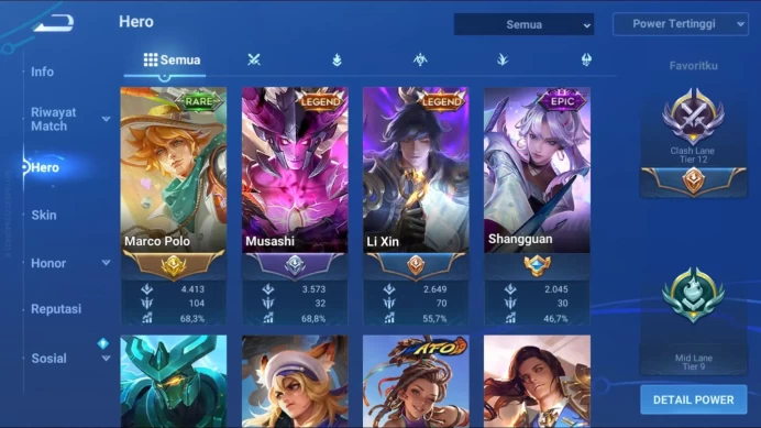 [GLOBAL Good Acc] 112 H & 208 S | 6 Legend, Blessed Ukyo, KIC Jing, Bduck Milady, Nobi4 | Detail Cek SS HOK230B
