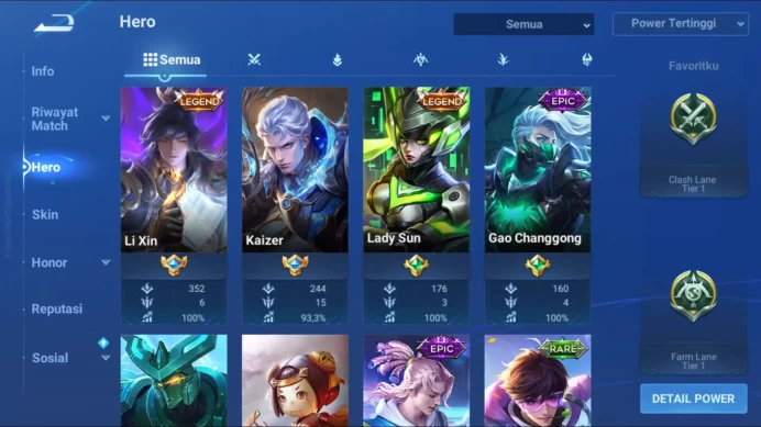 [GLOBAL] 93 Heroes & 70 Skins | BLESSED CHARLOTTE KIC LUNA LEGEND LIXIN AND LADY SUN LOM SHI FOX ARLY | DETAIL CEK SS HOK236B