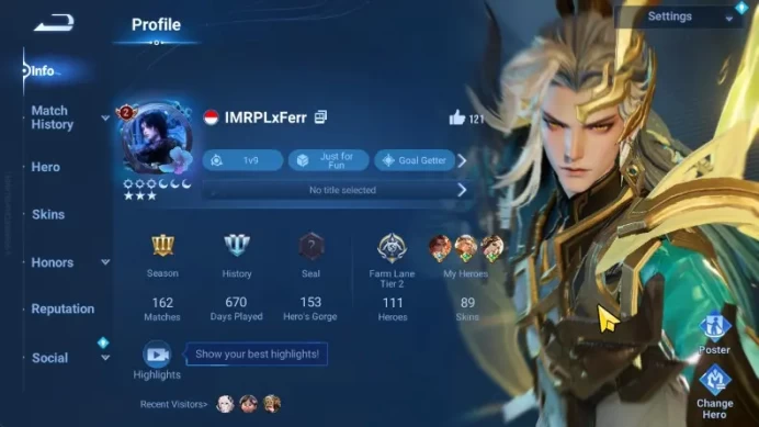 Global Hero 111 Skin 89 Sanxingdui Huoyi, Shanhai Yaria, Lny2024 DaQiao, and etc more Detail Check SS HOK245B