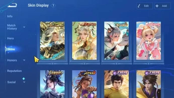 Global Hero 111 Skin 89 Sanxingdui Huoyi, Shanhai Yaria, Lny2024 DaQiao, and etc more Detail Check SS HOK245B